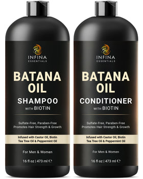 INFINA ESSENTIALS Batana Oil Shampoo front view 16 fl oz