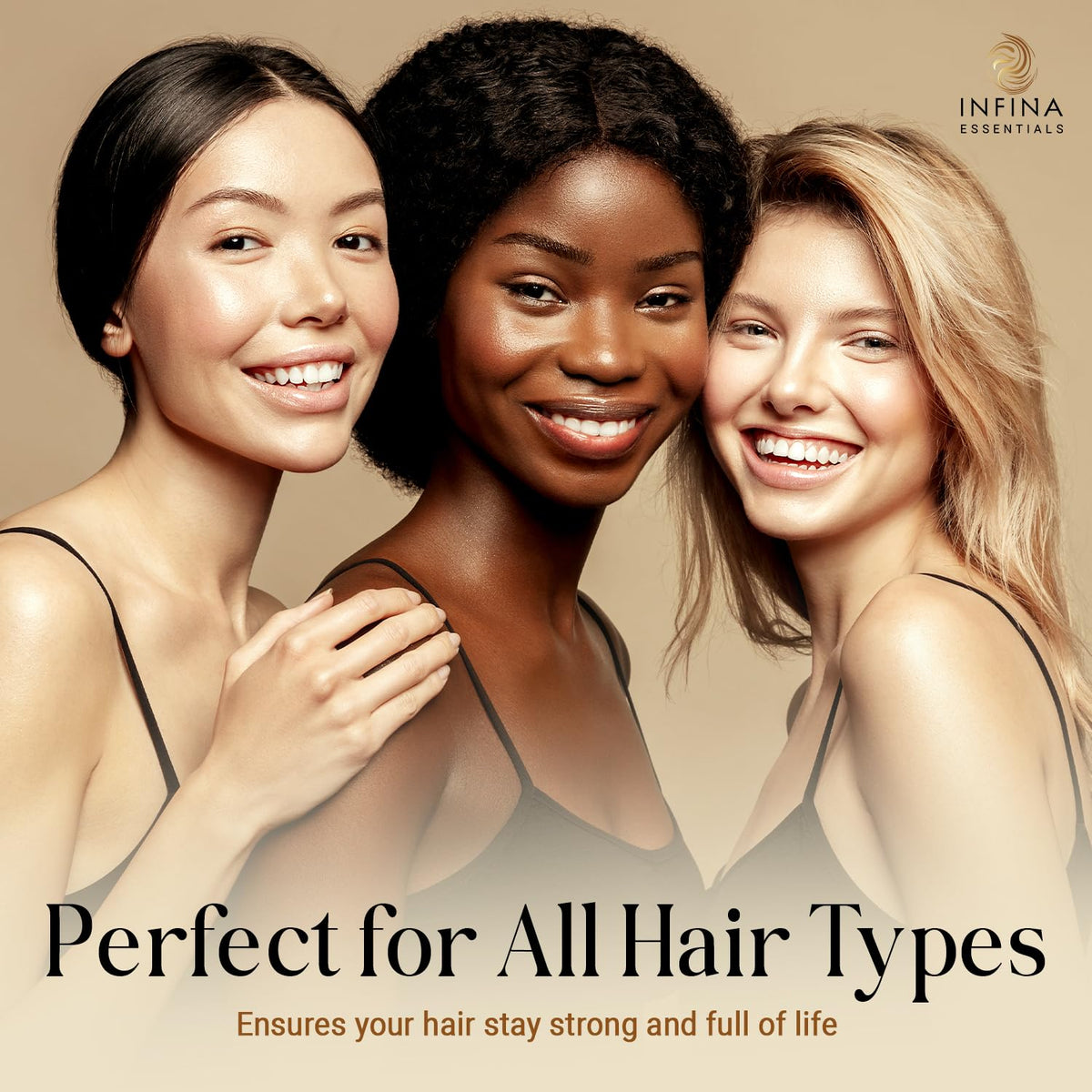 INFINA ESSENTIALS Batana Oil Shampoo in use on wet hair