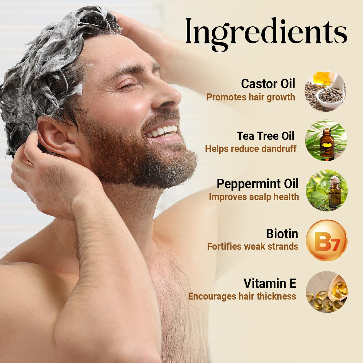 INFINA ESSENTIALS Batana Oil Shampoo on a bathroom shelf