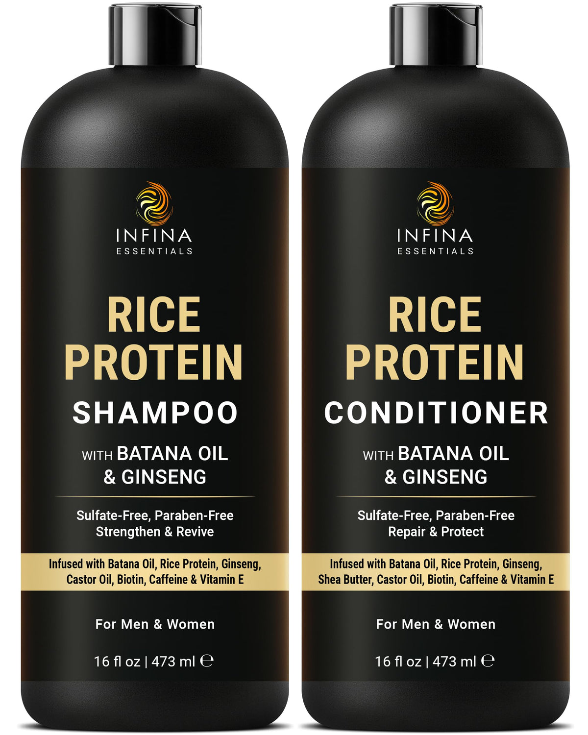 INFINA ESSENTIALS Rice Water Shampoo front view 16 fl oz