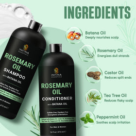 INFINA ESSENTIALS Rosemary Shampoo and Conditioner Set side view