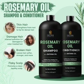 INFINA ESSENTIALS Rosemary Shampoo bottle with label