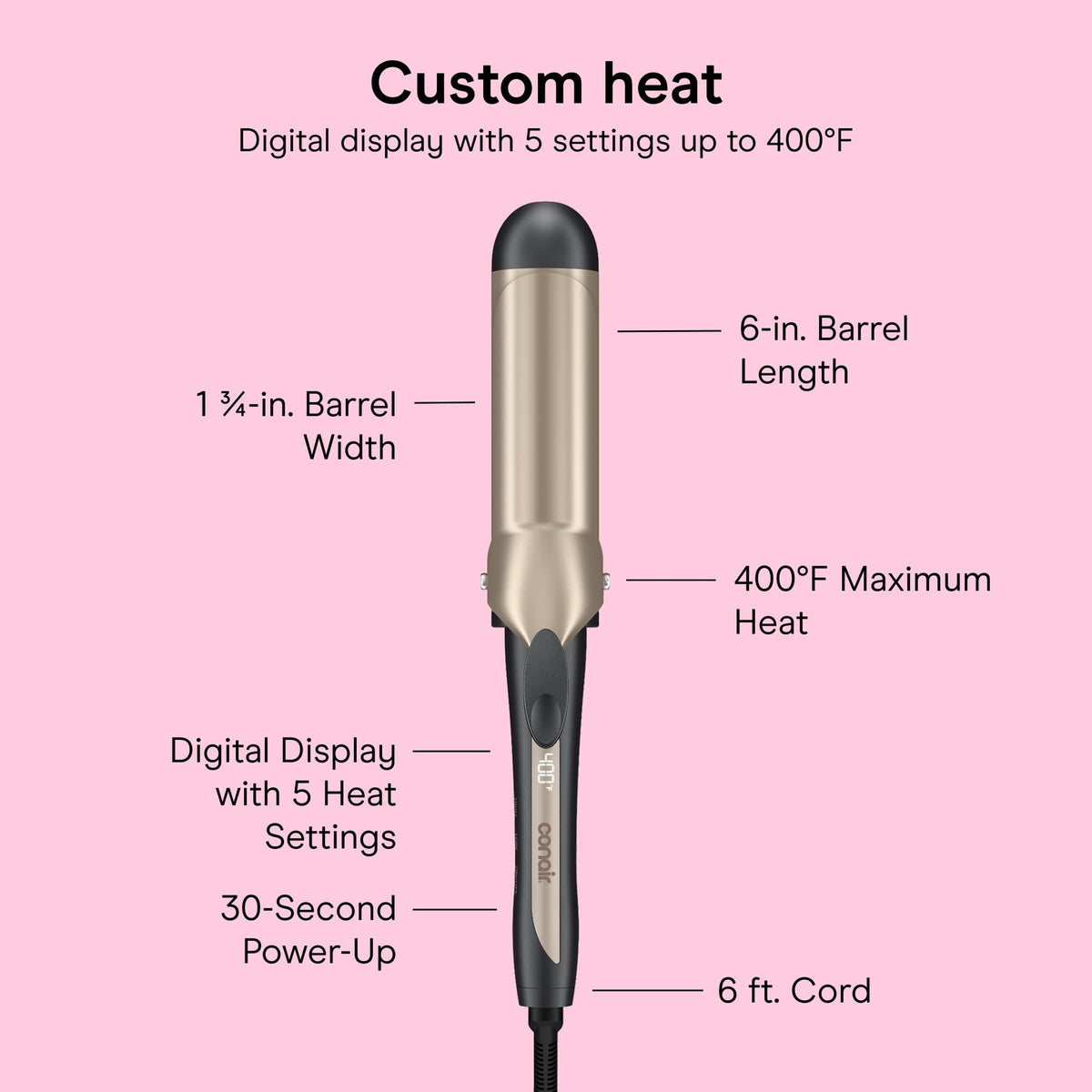 INFINITIPRO BY CONAIR Curling Iron lightweight design for comfortable styling