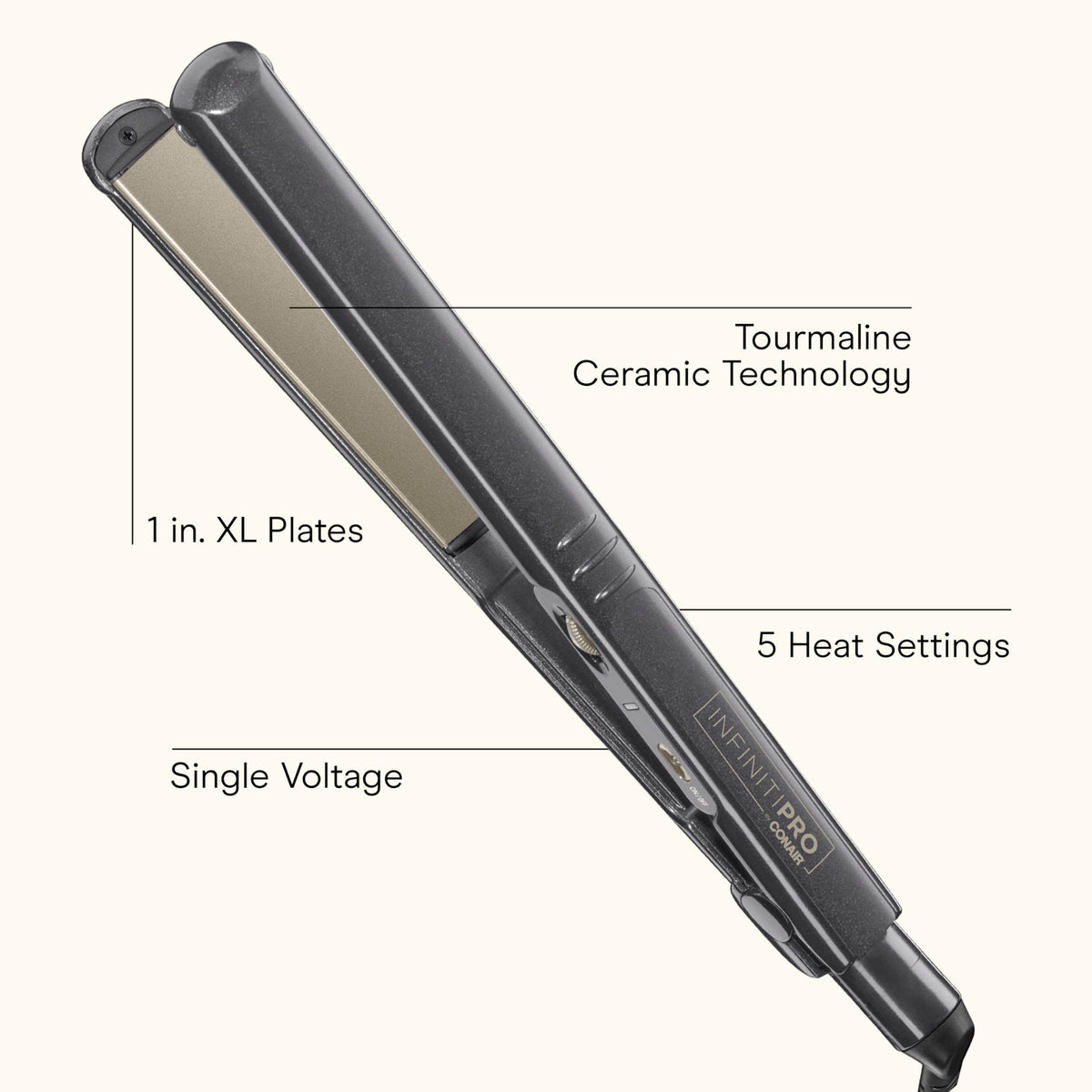 INFINITIPRO BY CONAIR Flat Iron with tourmaline ceramic plates
