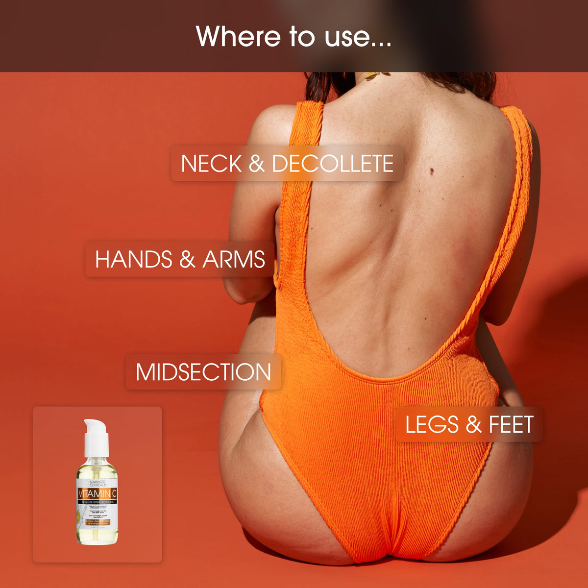 Ingredients list for Advanced Clinicals Brightening Vitamin C Body Oil