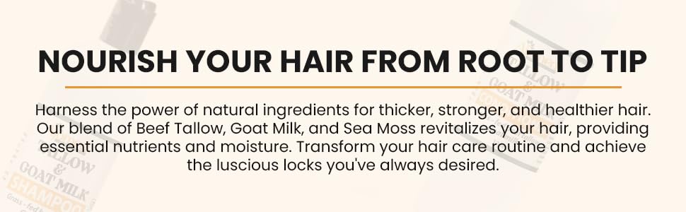 Ingredients list for Beef Tallow & Goat Milk Shampoo and Conditioner