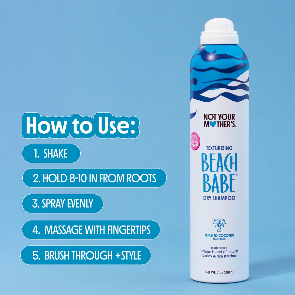 Ingredients list of Not Your Mother's Beach Babe Jumbo Dry Shampoo