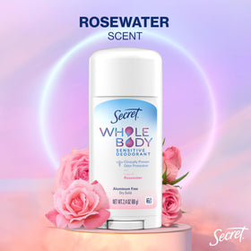Ingredients list of Secret Whole Body Deodorant Stick Rosewater Scent