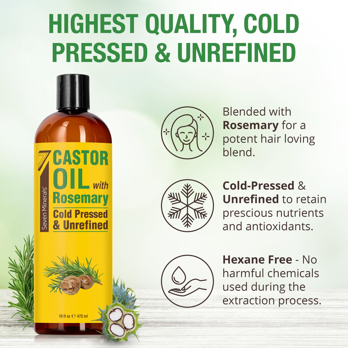 Ingredients list of Seven Minerals Castor Oil with Rosemary