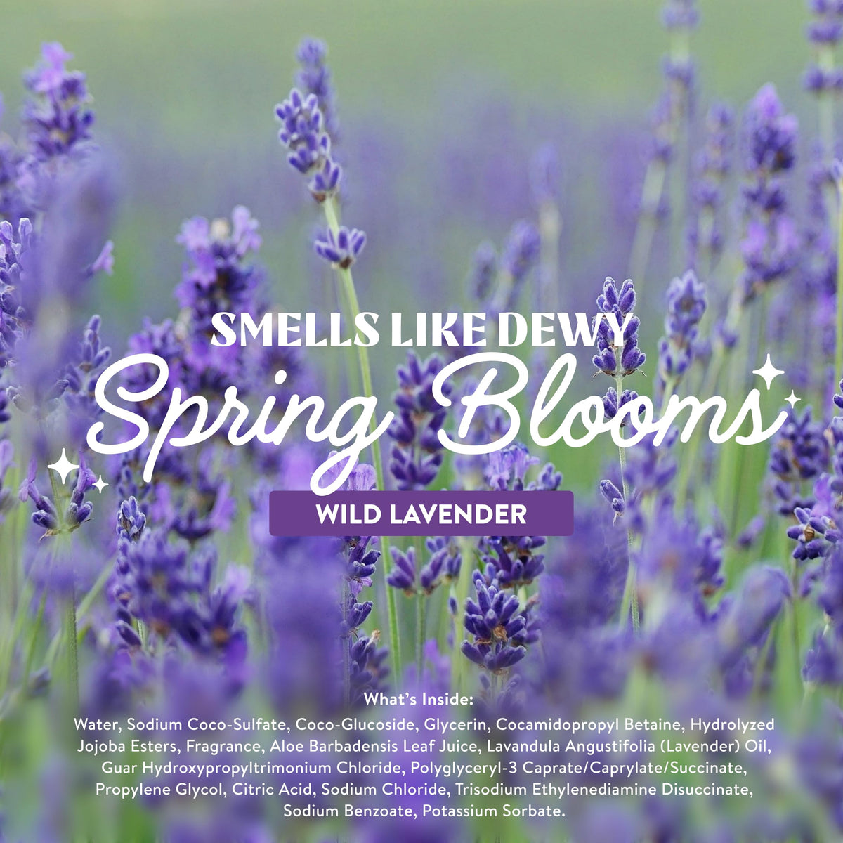 Ingredients list on Cleancult Wild Lavender Liquid Hand Soap packaging