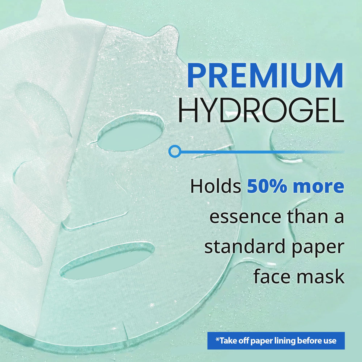 Ingredients of Ebanel Hydrogel Face Mask displayed