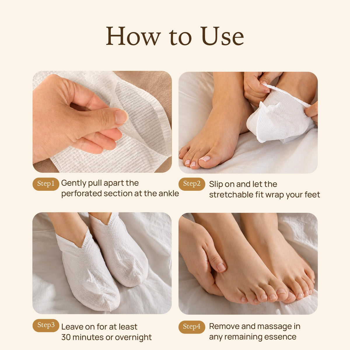Ingredients of Epielle foot mask displayed