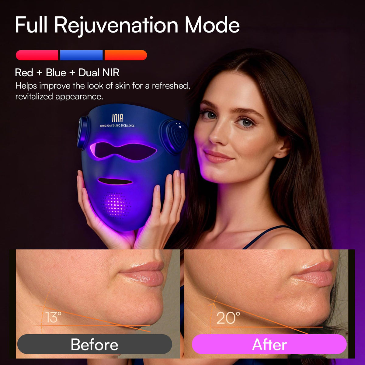 INIA GLOW 4D Mask packaging and accessories