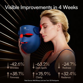 INIA GLOW 4D Mask showing LED lights