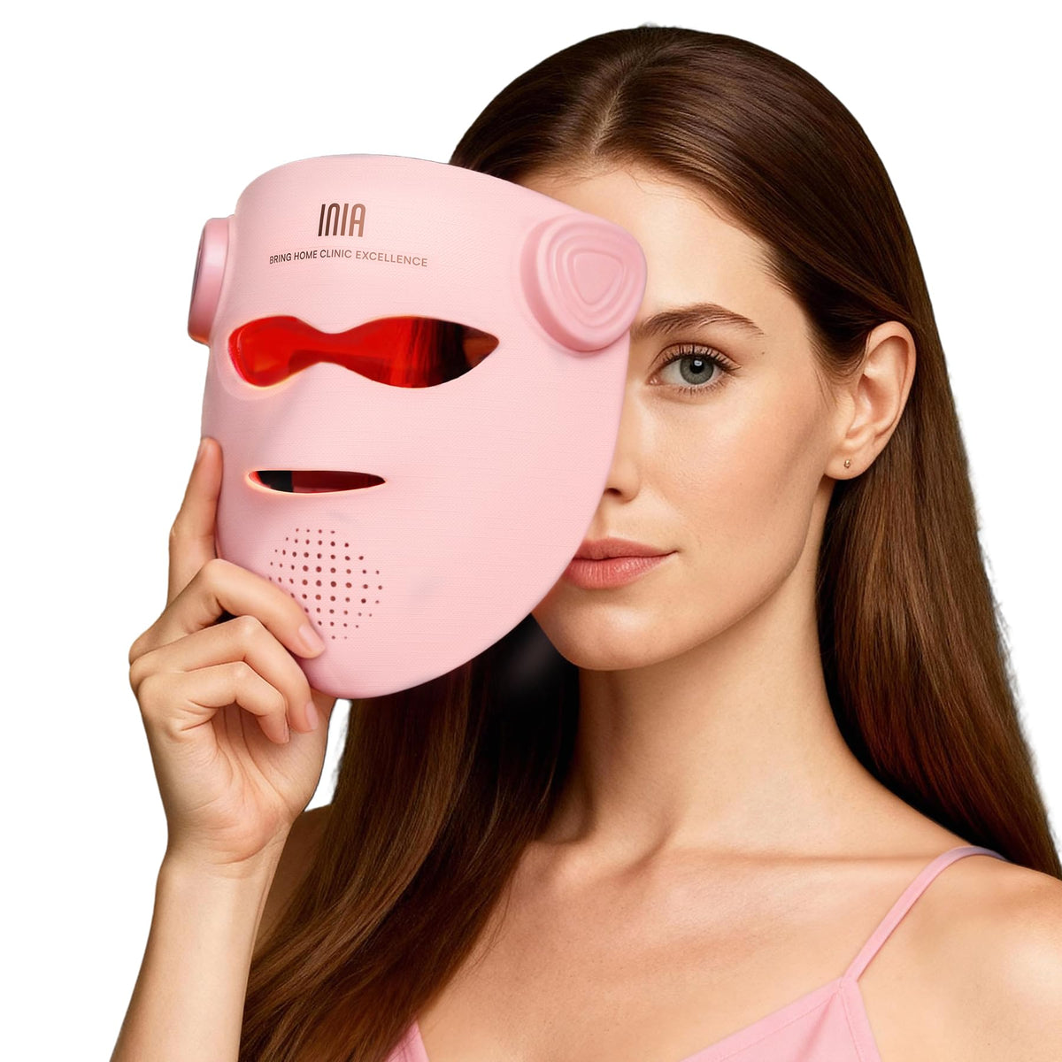 INIA GLOW 4D Wireless Red Light Therapy Mask front view