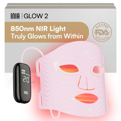 INIA Red Light Therapy Mask front view with LED chips
