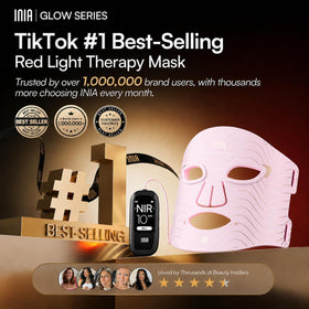 INIA Red Light Therapy Mask side view showing adjustable straps
