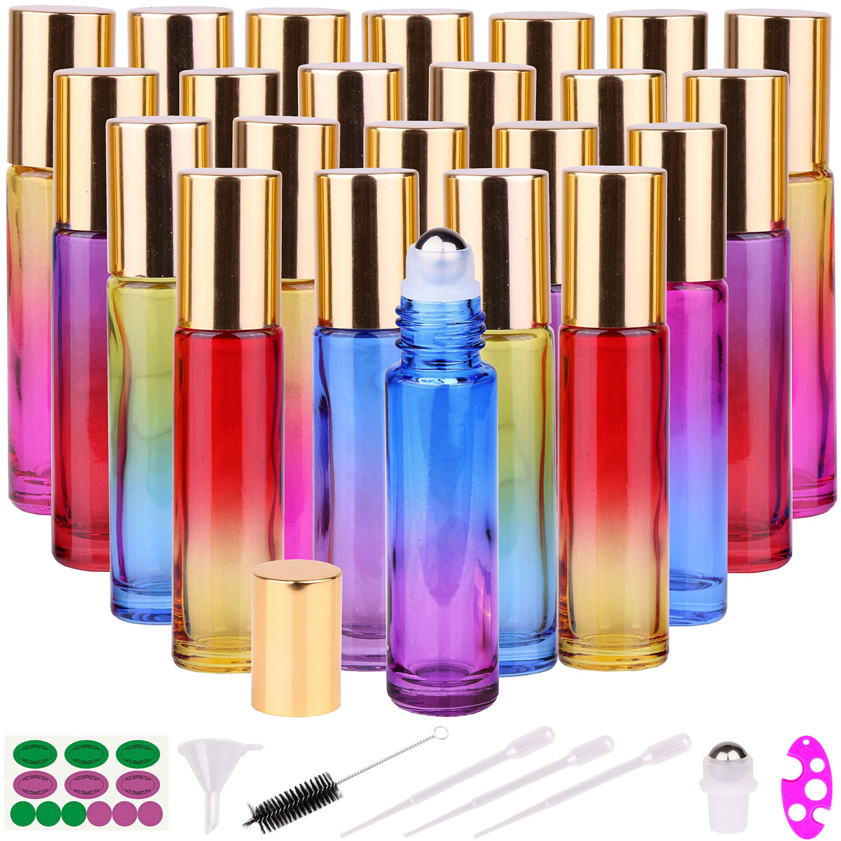 inice 10ml essential oils roller bottle front view with golden cap