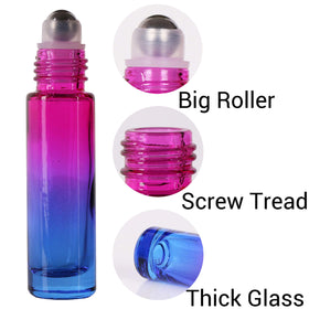 inice 10ml essential oils roller bottle side view showing stainless steel roller ball