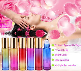 inice 10ml essential oils roller bottles with golden caps arranged neatly