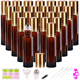 inice 24 Pack Roller Bottles amber glass front view