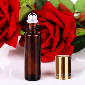 inice amber glass roller bottle with cap