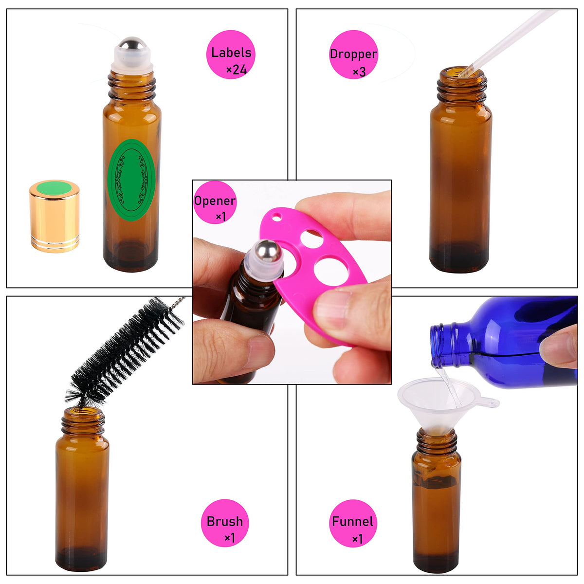 inice roller bottle with stainless steel roller ball