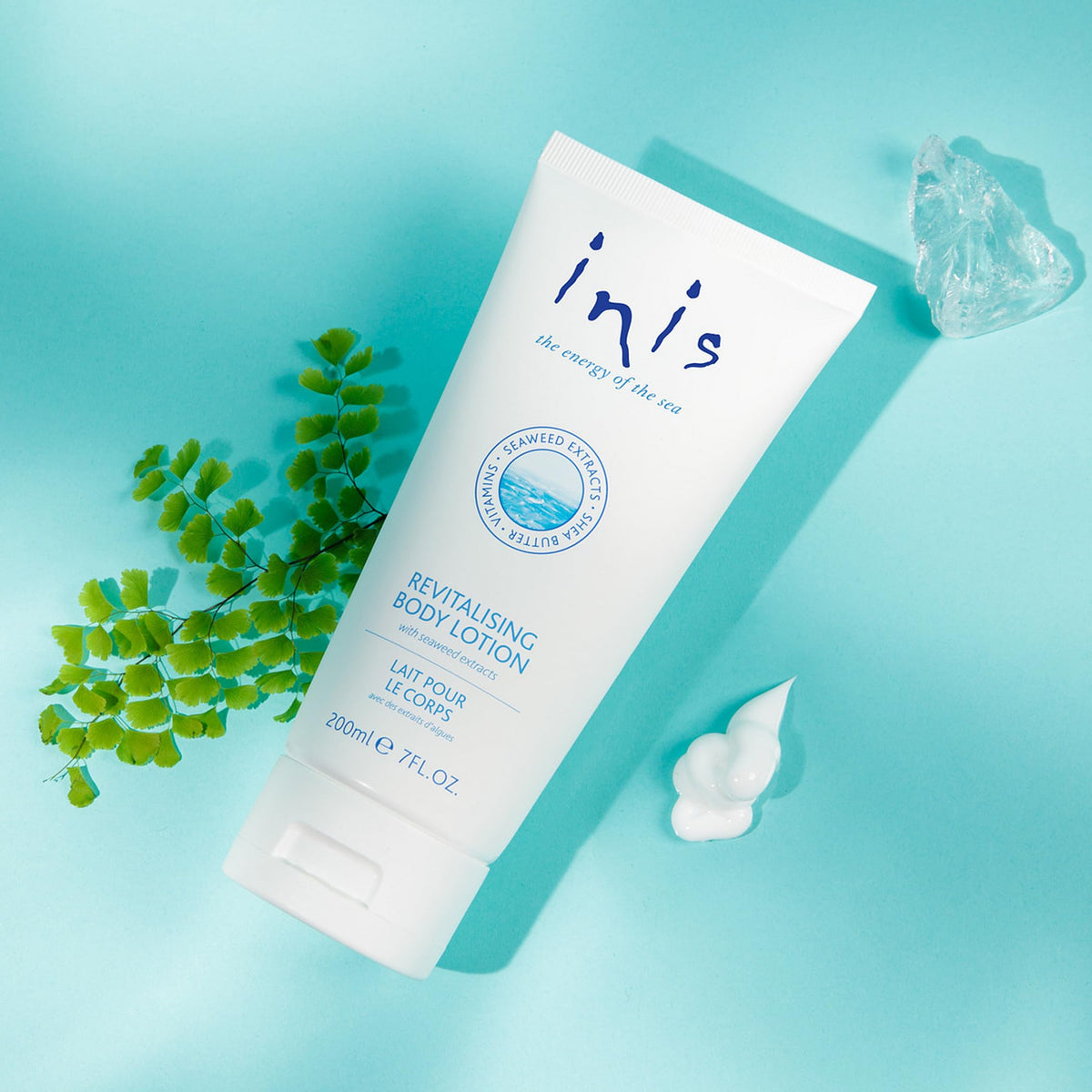 Inis Revitalizing Body Lotion showing the packaging and label