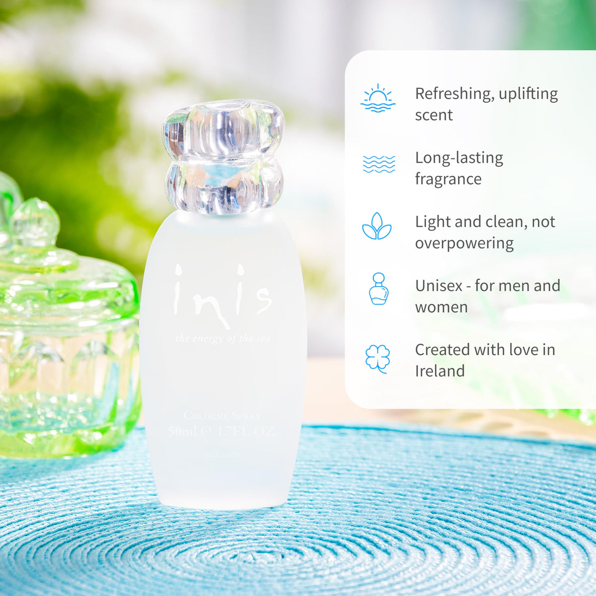 Inis the Energy of the Sea Cologne bottle side view