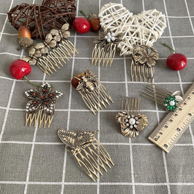 INLAZTIM hair combs showing intricate rhinestone details