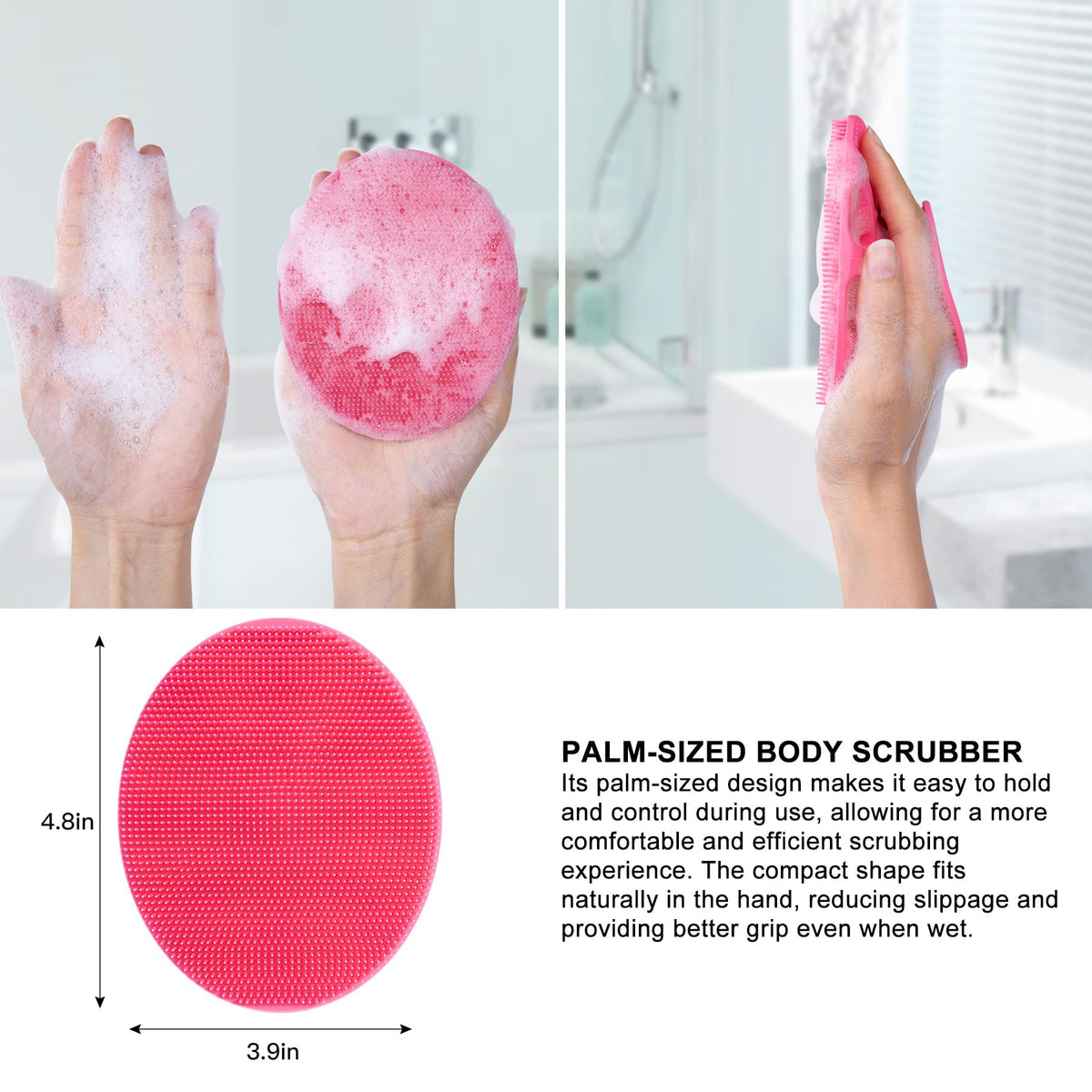 INNERNEED Silicone Body Cleansing Brush in a bathroom setting