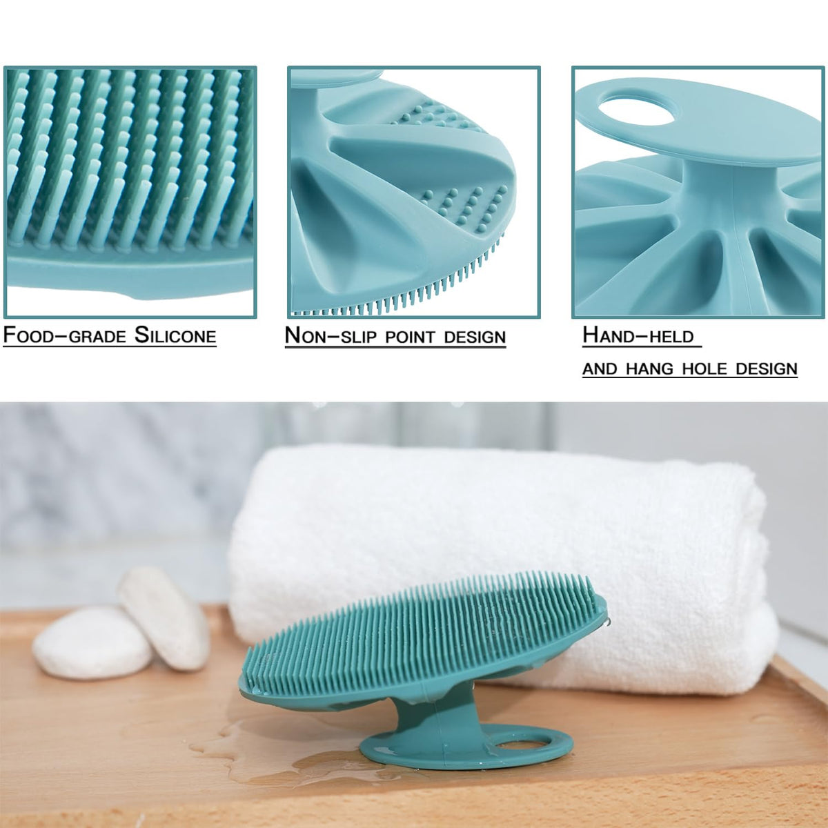 INNERNEED Silicone Body Cleansing Brush showing soft bristles