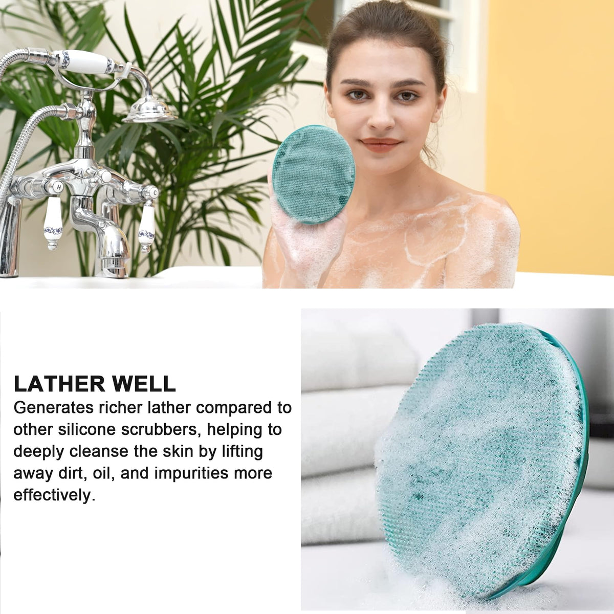 INNERNEED Silicone Body Cleansing Brush with ergonomic handle