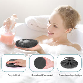 INNERNEED silicone body scrubber close-up showing soft bristles
