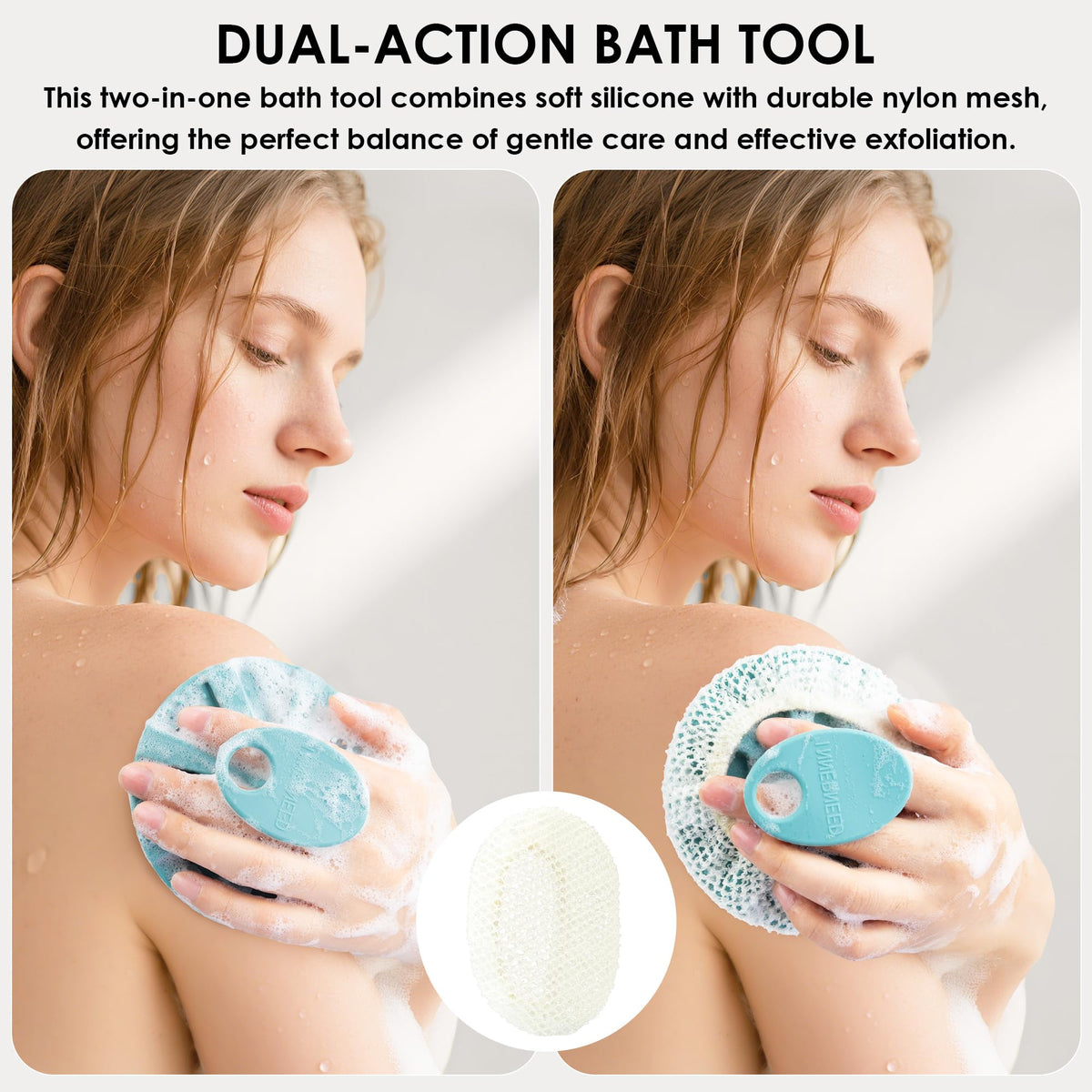 INNERNEED Silicone Body Scrubber hanging for drying