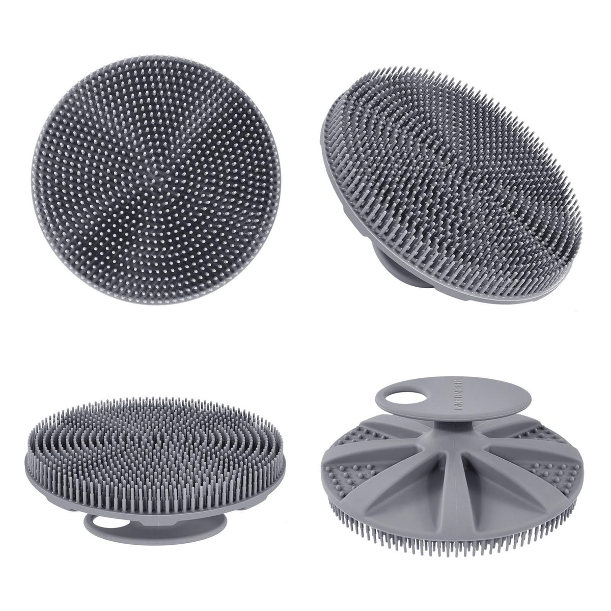 INNERNEED silicone body scrubber showing flexible bristles