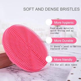 INNERNEED silicone body scrubber used in a shower setting