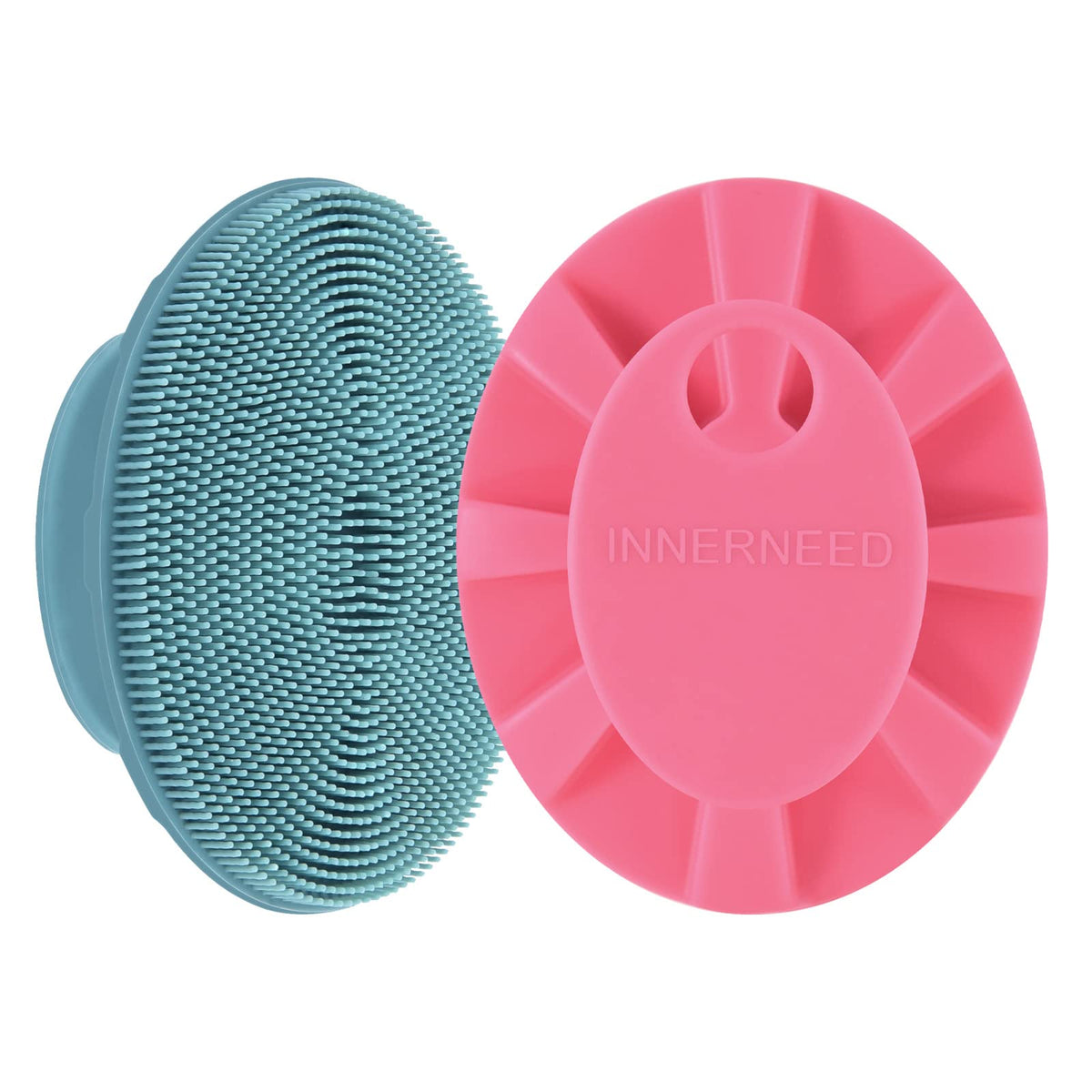 INNERNEED Silicone Face Brush front view in dark green