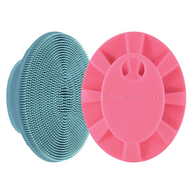 INNERNEED Silicone Face Brush front view in dark green