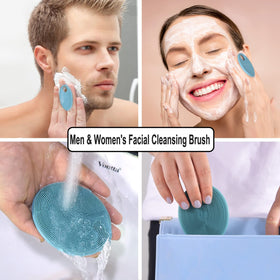 INNERNEED Silicone Face Brush in pink with ergonomic handle