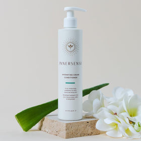 INNERSENSE Hydrating Cream Conditioner 10oz in a bathroom setting