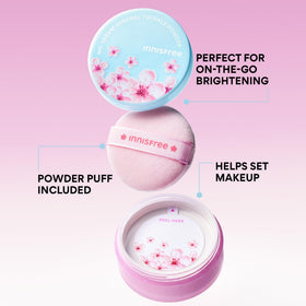innisfree Cherry Blossom No Sebum Mineral Powder in use on face