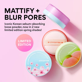 innisfree Cherry Blossom No Sebum Mineral Powder with powder puff