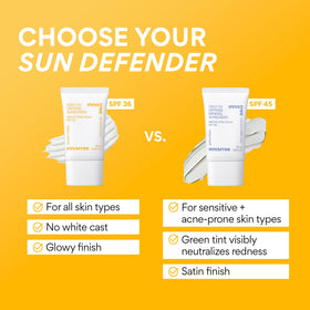 innisfree Daily Mineral UV Defense SPF 45 tinted sunscreen on a bathroom counter