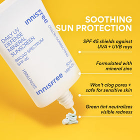 innisfree Daily Mineral UV Defense SPF 45 tinted sunscreen packaging