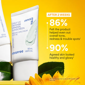 innisfree Daily Mineral UV Defense SPF 45 tinted sunscreen texture close-up