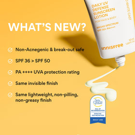 innisfree Daily UV Defense Sunscreen SPF 50+ packaging