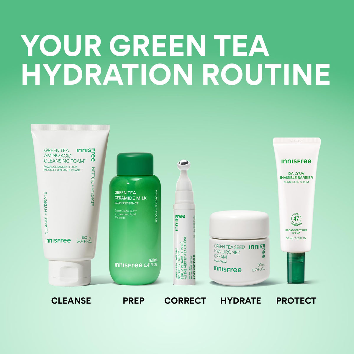 innisfree Green Tea Amino Acid Cleansing Foam texture close-up