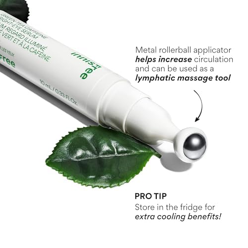 innisfree Green Tea Caffeine Eye Serum Roll-On in lifestyle setting