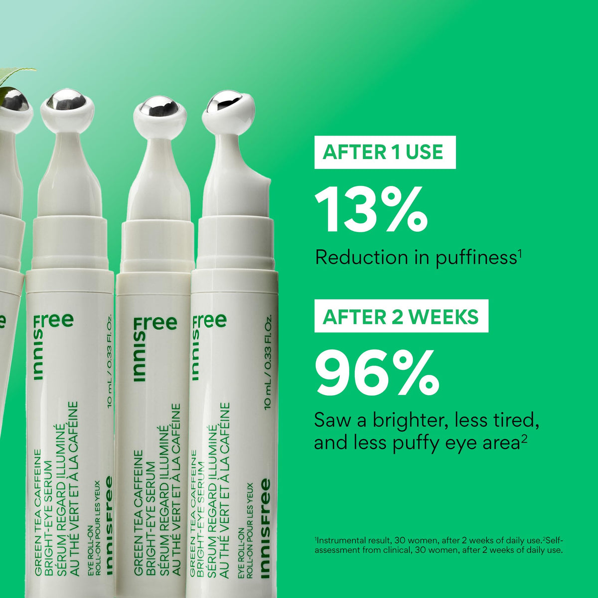 innisfree Green Tea Caffeine Eye Serum Roll-On packaging
